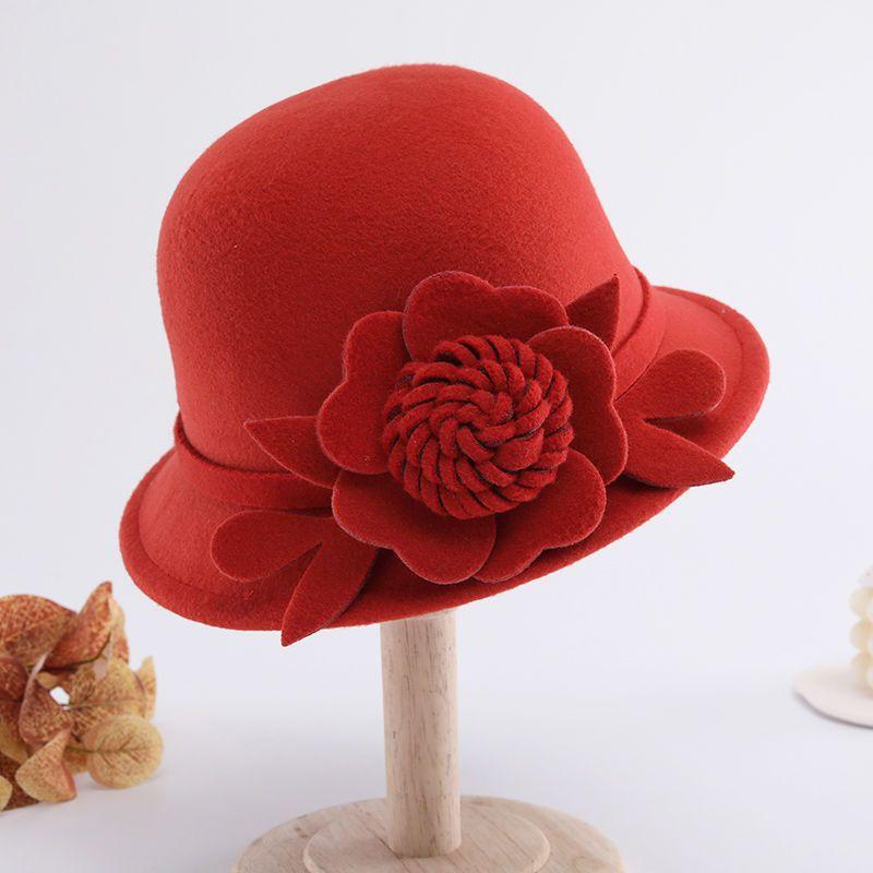 Retro Top Hat Women's Fashion British Woolen Hat Women's Autumn and Winter Felt Hat