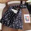 Niche versatile canvas bag shoulder messenger bag black floral printed bag for women