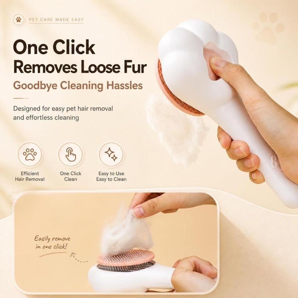 Safe Massage Cat Slicker Brush Self-Cleaning Hair Shedding Brush Pet Grooming Brush  for Small Pets