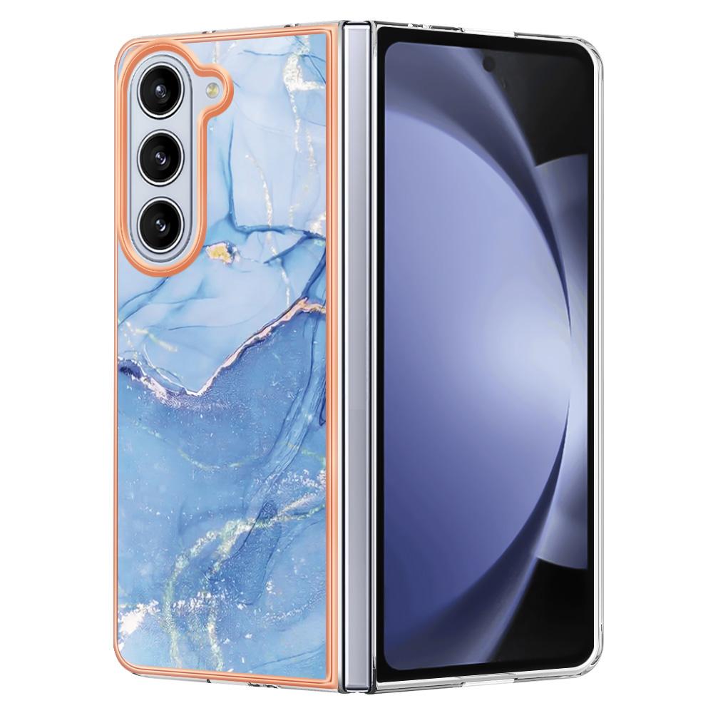 YB IMD Series-16 Style-E For Samsung Galaxy Z Fold5 5G TPU Case 2.0mm TPU Marble Pattern Cover