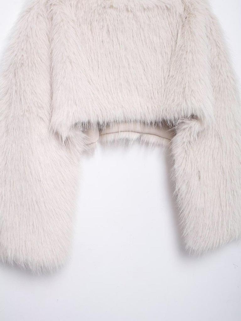 Women's High-End Faux Fur Pullover Coat - Autumn/Winter Versatile Short Style