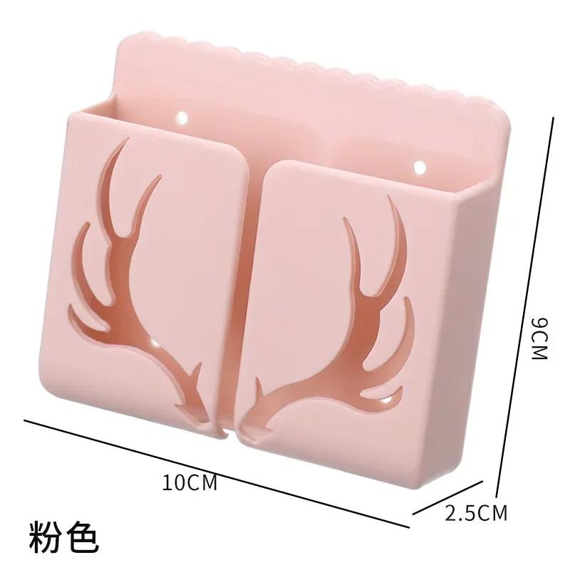 Durable Deer Antler Remote Control Holder No Punching Required Wall Mounted Rack Shelf Wall Storage Adhesive Phone Storage Rack