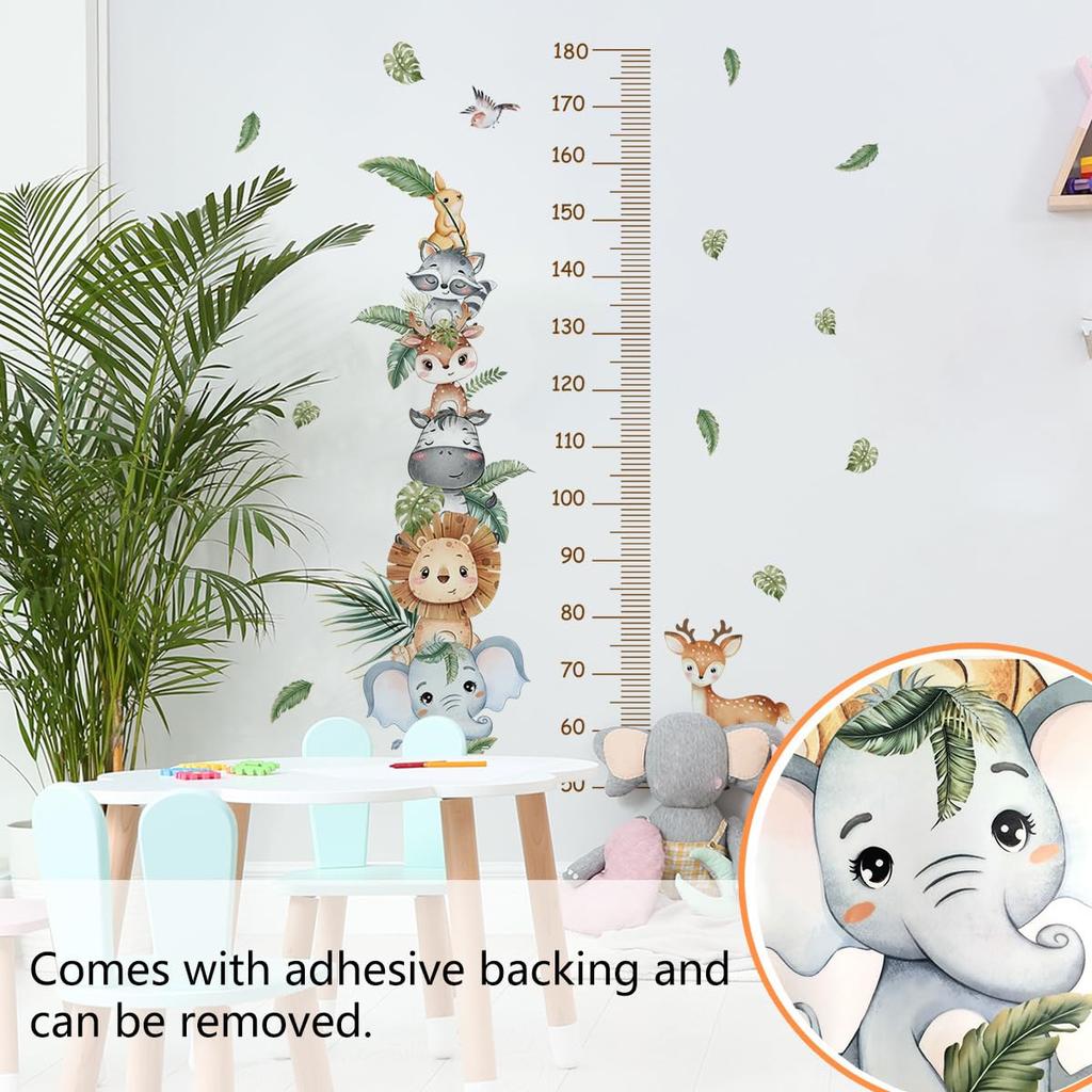 Ύψος Παιδιών Τοίχος Ύψους Ζούγκλα Παιδικό Ύψος Χαριτωμένο Σκανδιναβικό Ξύλινο Τοίχωμα Κομψό Αφαιρούμενο Τοίχωμα Ιδανικό για Ενοικιαζόμενο Ταπετσαρία Κομψή Διακόσμηση Αυτοκόλλητο Τοίχου