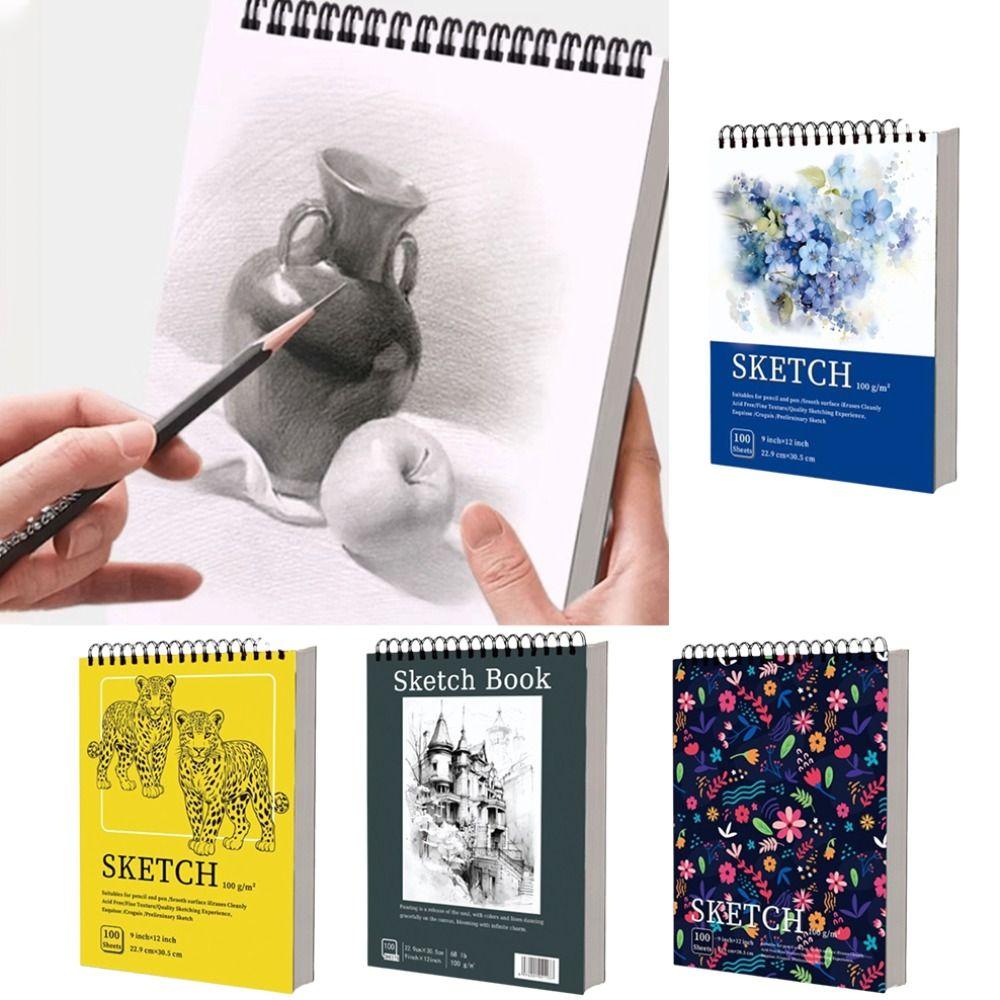 Portable Coil Sketchbook Perforated Pages Sketching Notebook Crayon Drawing