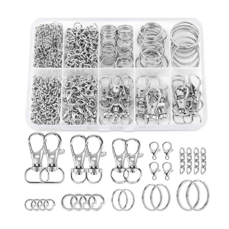 

523Pcs Lot of Keychain Making Components Jump Rings for Jewelry Supplies DIY Creative Accessories Gift 1