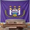 Purple Crest with Gold Laurels Pattern Wall Hanging Tapestry Decorative Tapestry Home Decor for Bedroom and Living Room