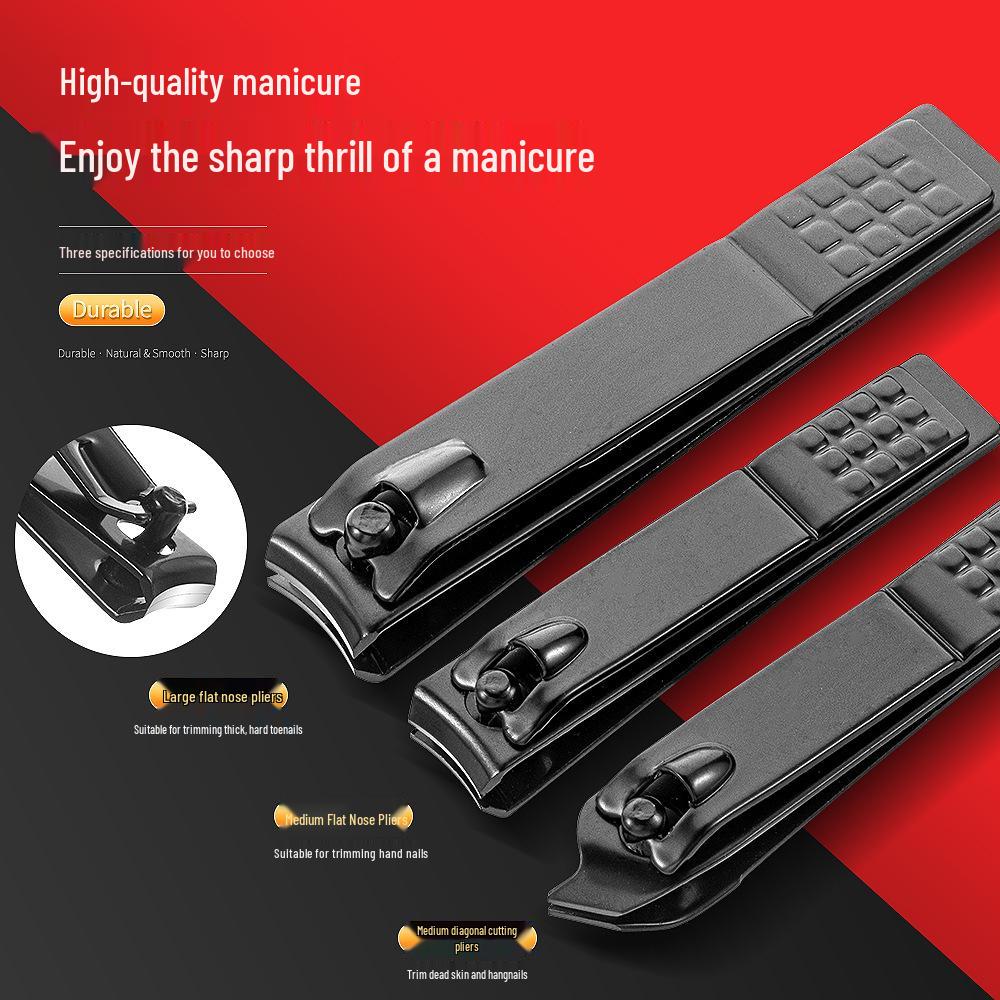 24-Piece Manicure Set: Black and Red Nails, Ear Pick, Oblique Clippers, Nose Hair Scissors, Tweezers