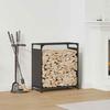 VidaXL Portant de bois chauffage noir 60x28x65 cm, support à bûches de cheminée, support à bûches, support à bûches, 864199