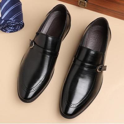 Luxury Designer New Men's Pointed Black Brown Patent Leather Wedding Dress Shoes Male  Monk Strap Loafers Zapatos Hombre
