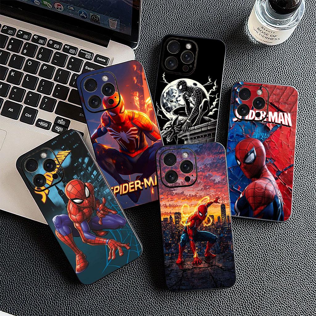 Spiderman Marvel Spider Man Casing Phone Cover for Apple iPhone 16 15 14 11 Pro Max 7 8 Plus SE2 SE3 SE 2022 2020 Case