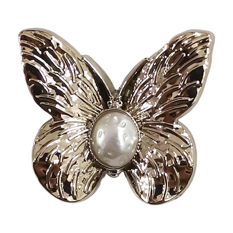 5pcs Beautiful Butterfly Buttons 20mm Gold/Silver Color Metal Shank Buttons Woman's Clothing Buttons