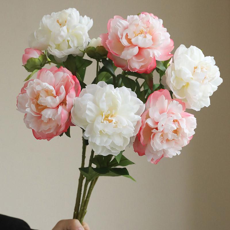 1PC European Style Simulation Peony Flower Ornament, Fake Flower, Living Room, Dining Table, Flower, Home Decoration Ornament