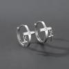 S925 Silver-Plated Double Cross Men's Stud Earrings - Trendy American Niche Design
