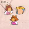 Childhood Cartoon Enamel Pins Funny Animated Characters Side-Eye Brooches Lapel Badge On Clothing Fashion Jewelry Friends Gifts