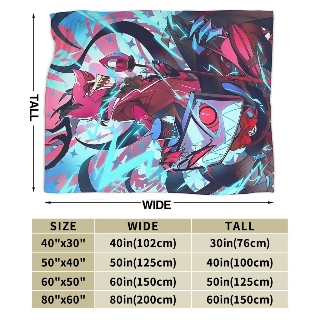 VOX H-Hazbin Hotel Alastor Game Blanket  Travel Flannel Throw Blanket For Couch Chair Soft Warm Custom Quality Bedspread