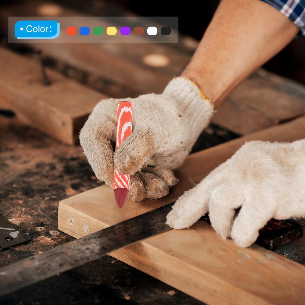 PATIKIL Wood Marking 24pcs Hexagonal Wax Tire Marker Drawing Crayons for Black Crayons, 4.1"x0.6" Wood, Glass, Ceramic, Carton, Fabric, Stone,