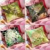 Cushion Cover Anti-dustmite Pillowcase Invisible Zipper Silky Short Plush Sofa Cushion Cover N-Nahida G-Genshin I-Impact Anime G