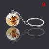 Animal Keychain Tiger Wolf Double Side Glass Ball Key Chain Key Ring KeyChain