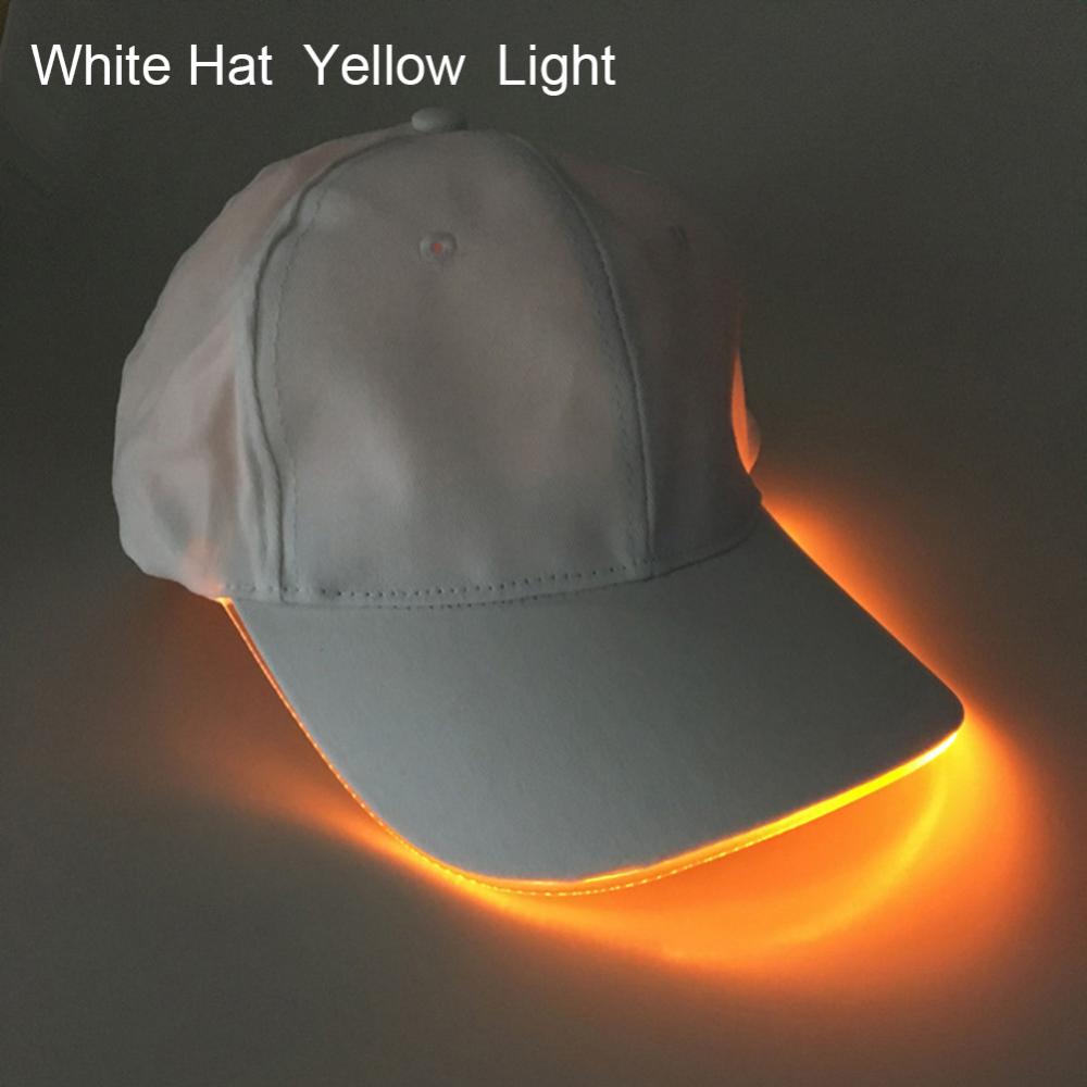 Colorful LED Flashing Baseball Cap Hip Hop Luminous Baseball Hat Christmas Halloween Party Peaked Cap Gentleman Performance Hat