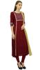 Atasi Women's Party Wear Maroon Ethnic Straight Salwar Suit Set With