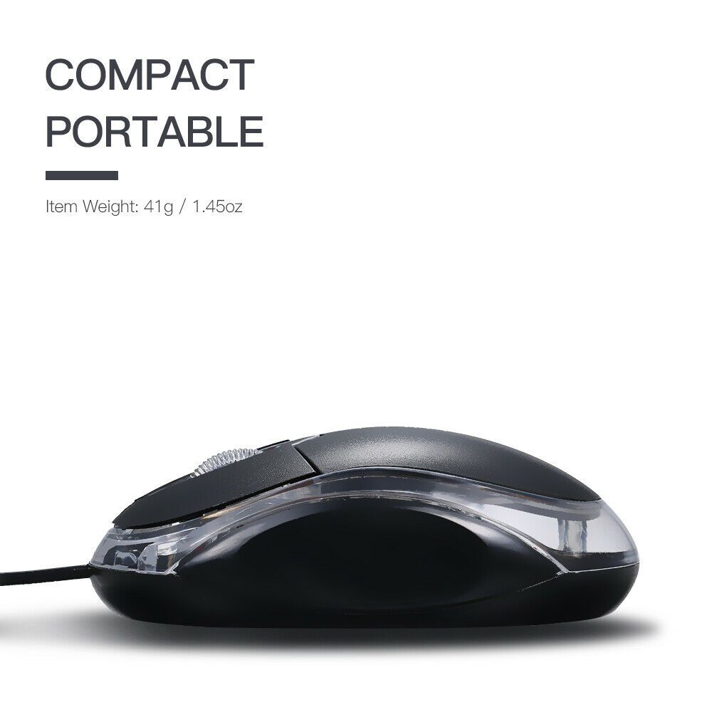 Work Long Laptop Ergonomic USB Wired Mouse Backlight Game Gaming Mice