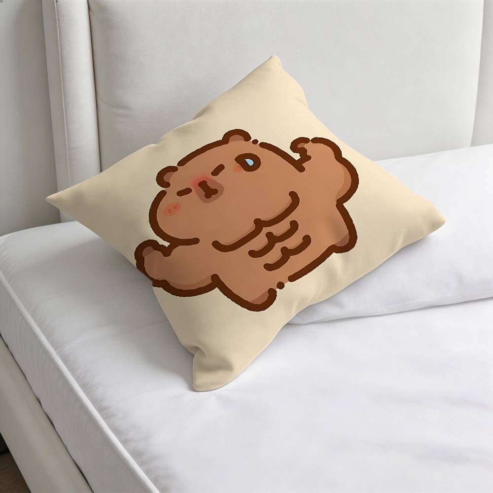 

Cute Pet CCapybara Fashion Square Pillow Case Durable Throw Pillow Cover for Sofa Couch Chair 30x30 cm