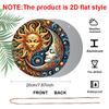 2D Flat, 1pc Fantasy Sun & Moon Metal Aluminum Sign - Mysterious Art Style Aluminum Wall Decor for Garden, Patio, Indoor & Outdoor Use - Celestial