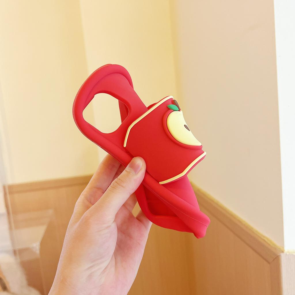 For iPhone 15 Silicone Case Unique Apple Slipper Style Shockproof Phone Back Cover