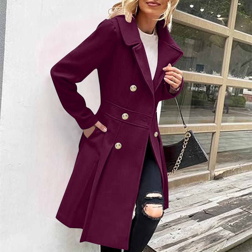 Women's Solid Color Thick Long Sleeve Fashion Coat Jacket