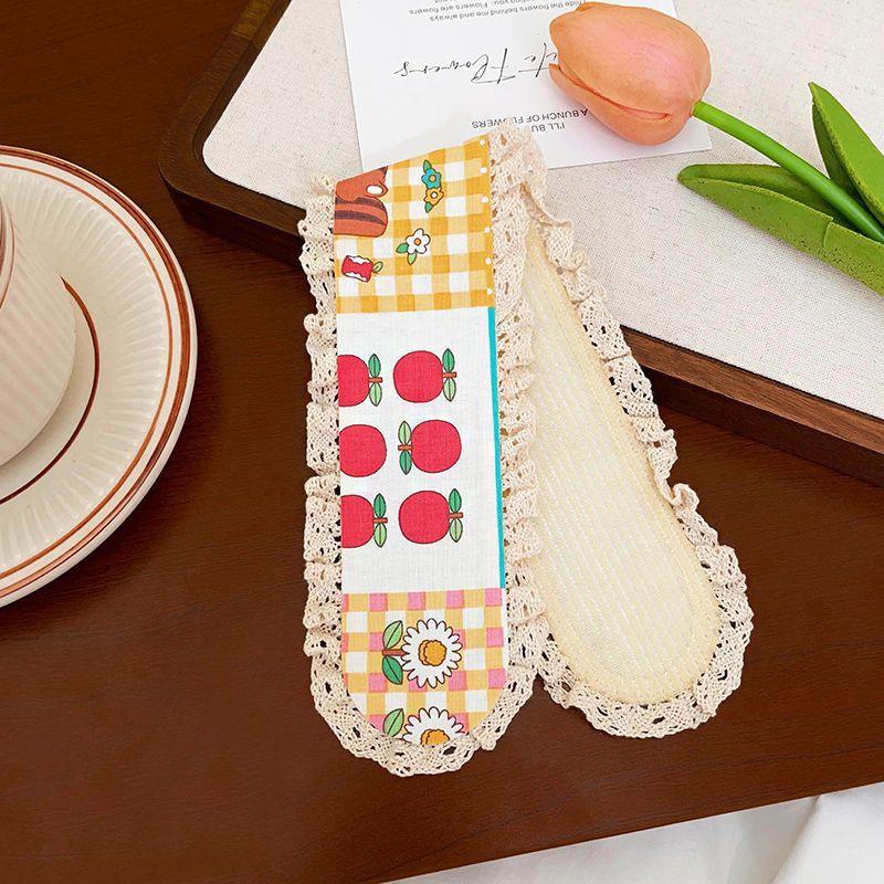 1Pcs Summer Cute Girl Magic Sticker Hair Band Printed Hair Sticker Headdress Sweet Floral Knitted Bangs Sticker Headband