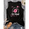 Women's Summer Printed Round Neck Sleeveless Vest T-shirt Top