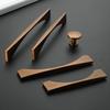 Puxadores e Maçanetas Modernos Nórdicos de Liga de Zinco com Acabamento em Bronze Escovado Ferragens para Móveis Puxadores de Porta de Armário