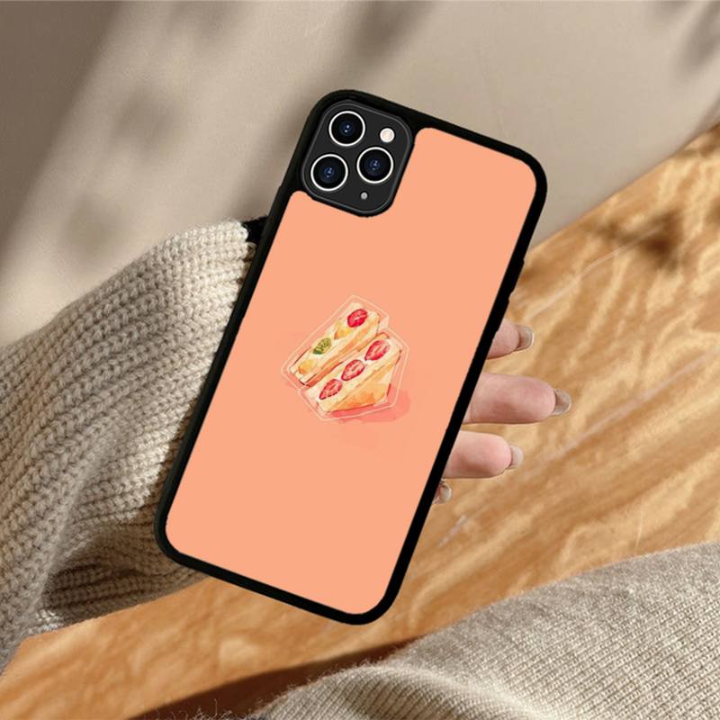 Krásný jahodový dort Pouzdro na telefon Silikonové PC+TPU Pouzdro pro iPhone 11 12 13 Pro Max 8 7 6 Plus X SE XR Tvrdé Fundas