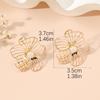 Royal Vintage Statement Earrings, Openwork Floral Metal Design Sophisticated Minimalist Jewelry for Women
