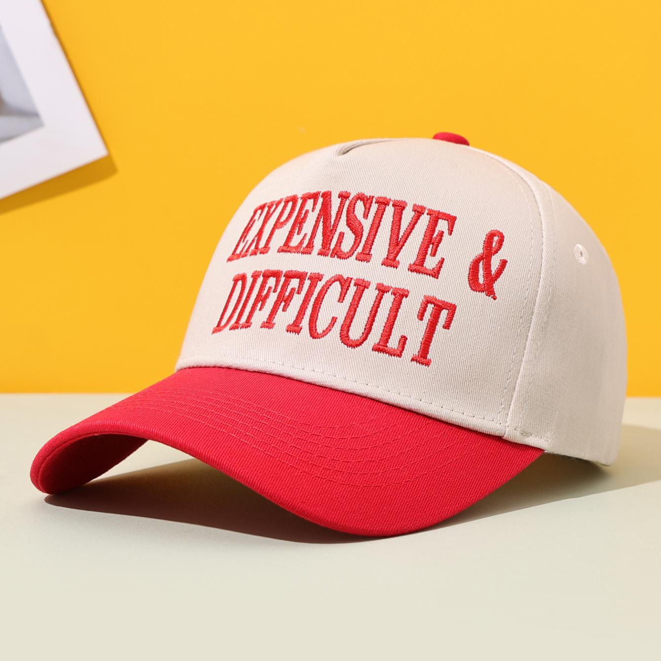 High quality color blocked hardtop baseball cap, vintage letter trucker s cap, casual all season sun shading duckbill cap Adjustable