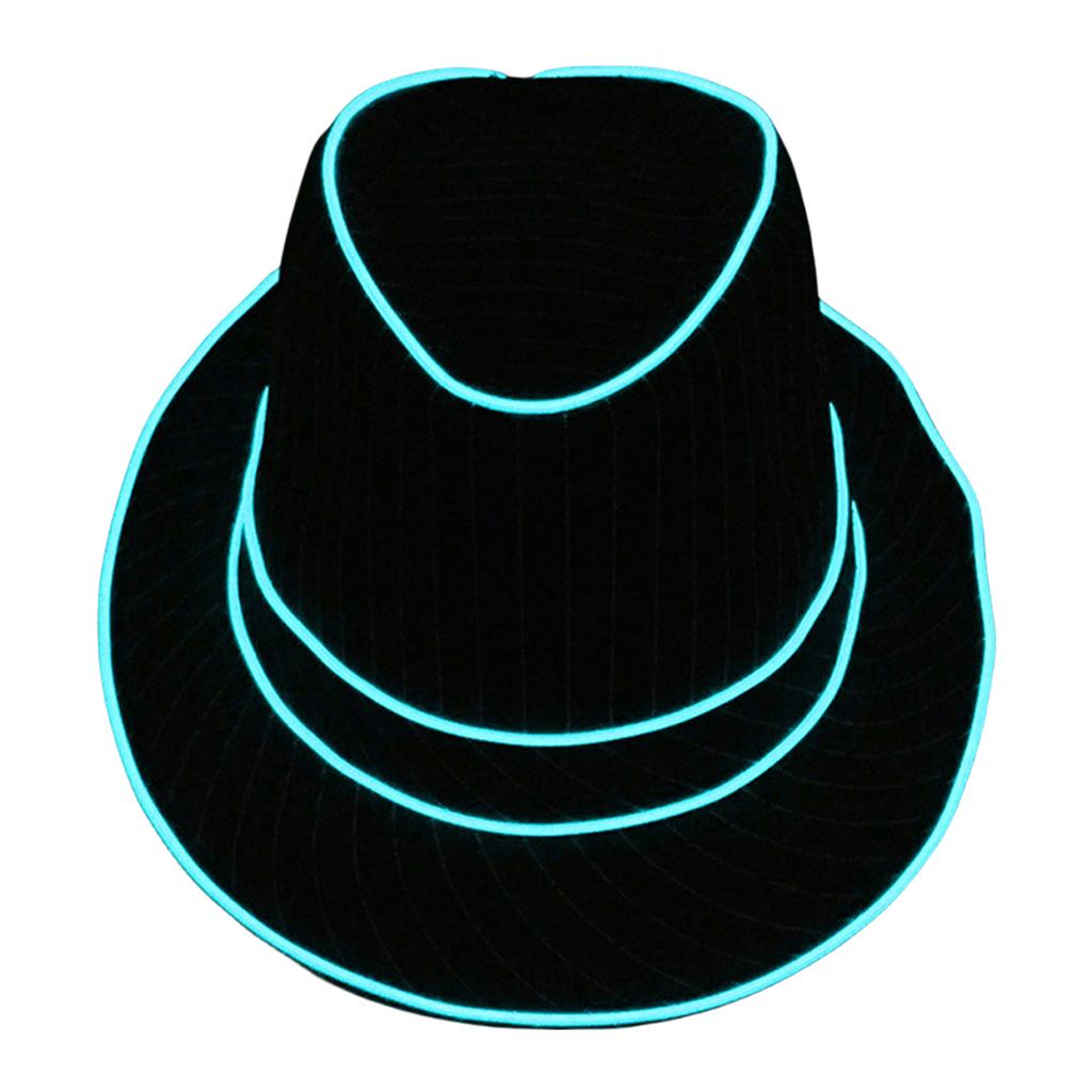 LED Top Hat for Women Men Flashing Nightclub Hat Light Up Blues Hat Adult Unisex Costume Hat Halloween Party Props Hat