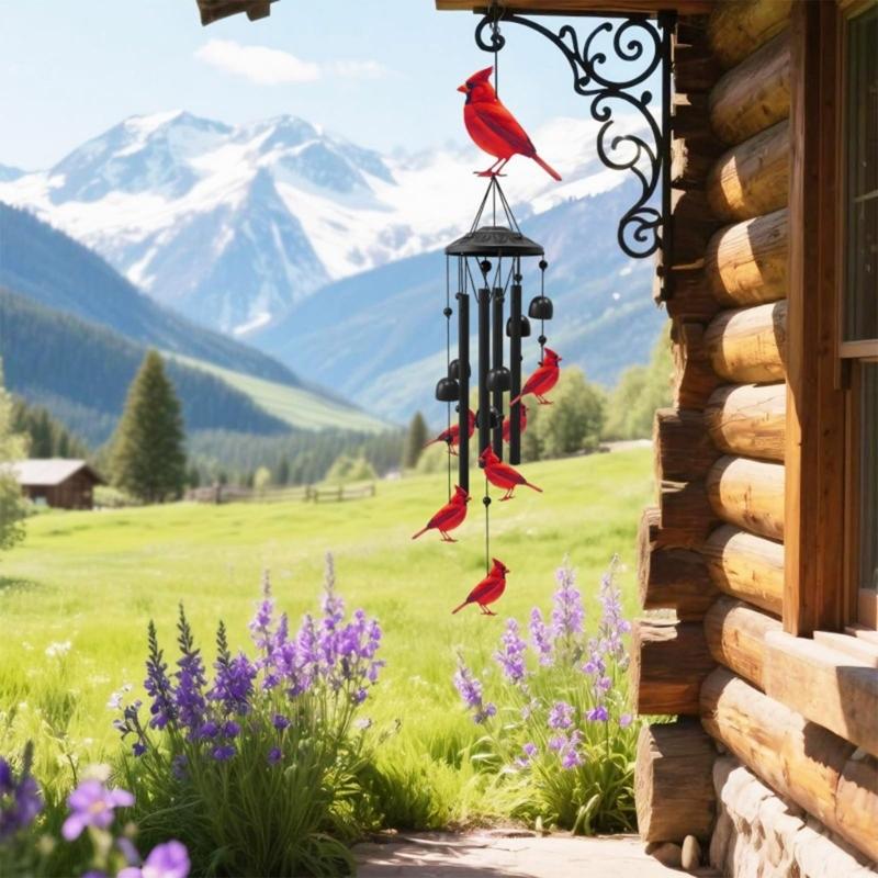 Outdoor Handcrafted Wind Chimes Ornaments and Durability Aluminum Construction Includes 6 Birds Enhancing Resonances