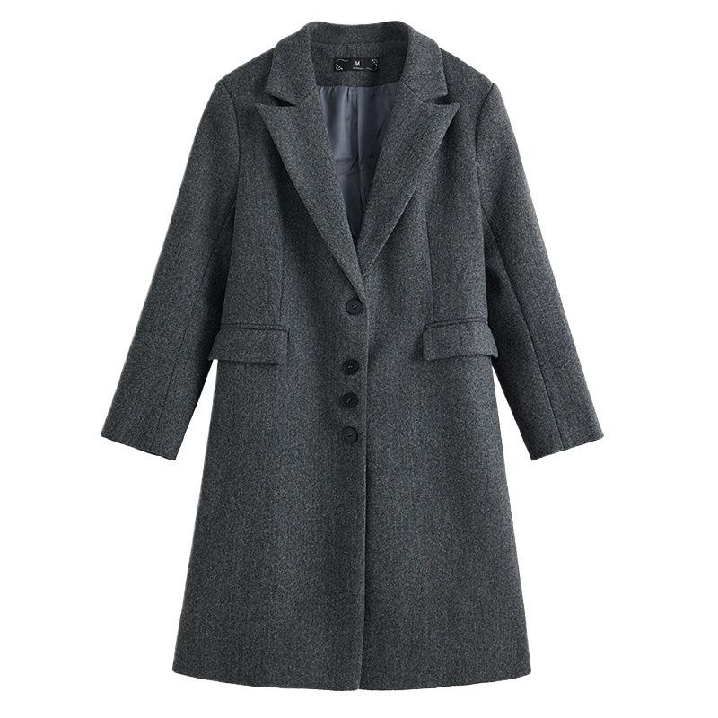 Long Woolen Suit Cashmere Coat for Women, Autumn Women's Woolen Coat for Women