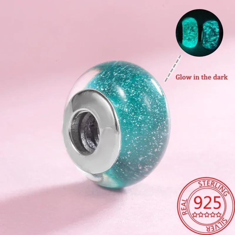 Colorful Murano Glass Beads Glass Ripple Charm Wavy Glass Bead Charms Fit Brand Bracelets Women Copper Jewelry Gift