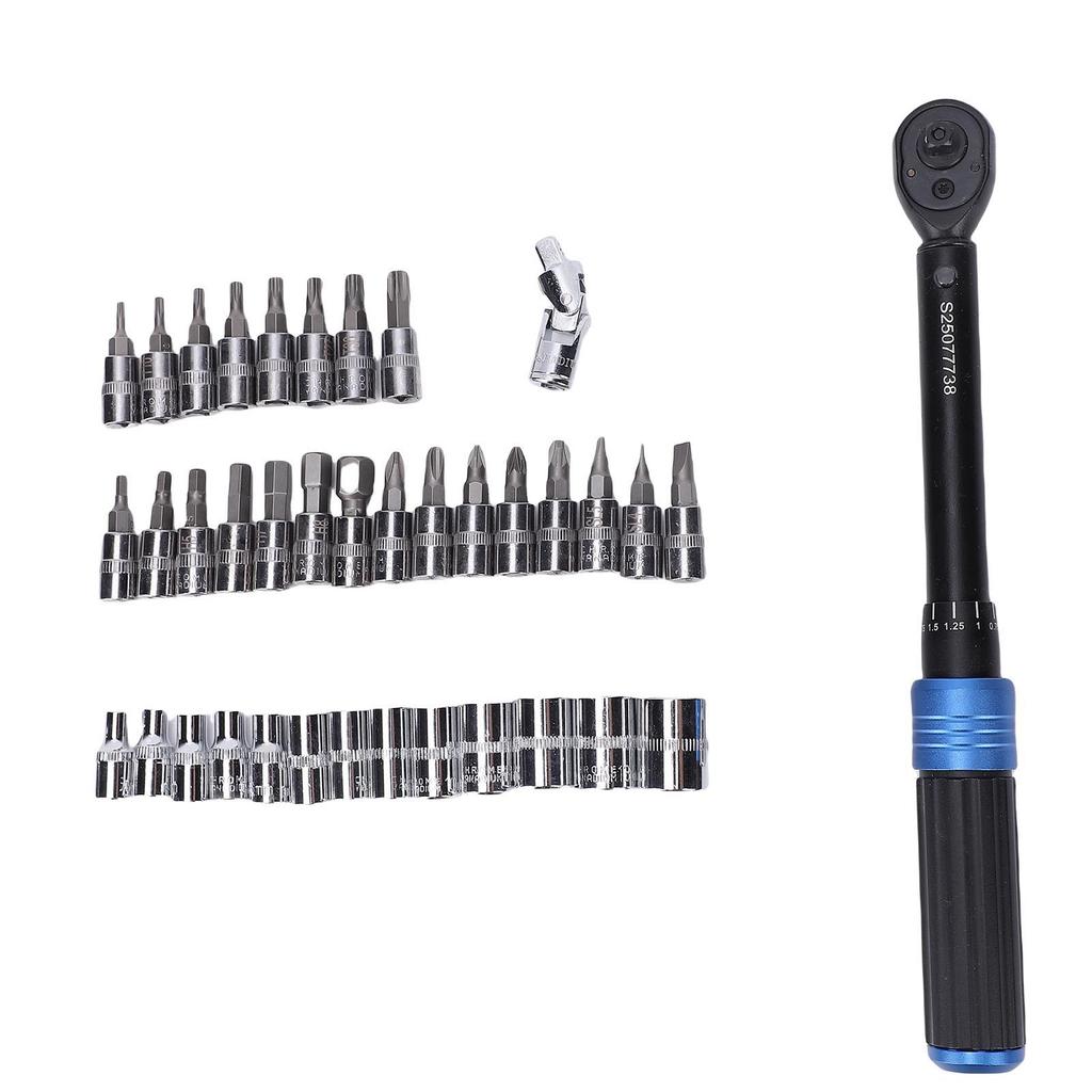 Preset Torsion Wrench Set 72 Tooth Ratchet Wrench with Sockets and Bits for Vehicle Repair