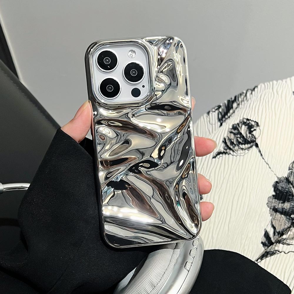 3D Electroplated Water Ripple Pattern Phone Case For 17 Air 16 15 14 13 12 11 Pro Max 15pro Soft Shockproof Back Cover