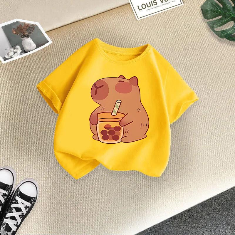 Kid T Shirt Cute Cat Printed Children T-shirt Kids 100% T-shirt Tops Tee Boys Girls Baby Tee 2-13Y