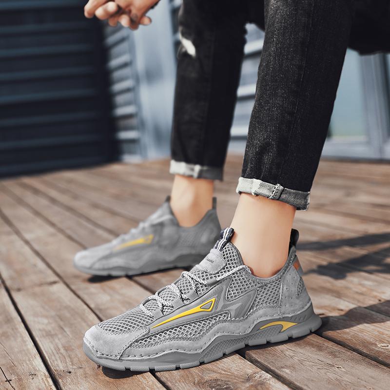 Fashion Outdoor Mesh Men Sneakers Slip On Men Loafers Breathable Summer Casual Shoes For Men Lightweight Camping Hiking Shoes