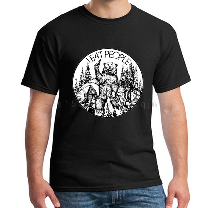 Camping Hiking I Hate People I Eat People Funny Bear Graphic Tshirt Mens Top T Shirt Men Crewneck Plus Size 3xl