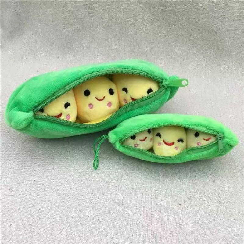Cute Creative Pea Pod Plush Funny Snap Peas Filled Plant Doll Toy Pea-Shaped Pillow Toy Gifts..