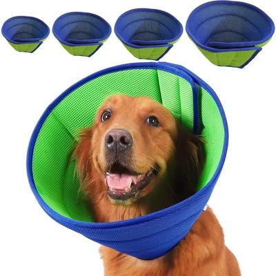 Coleira de Recuperação para Pet Ajustável Macia Cone para Cachorro Leve Respirável Coleira de Proteção Pós-Cirurgia Suprimento para Banho de Pet