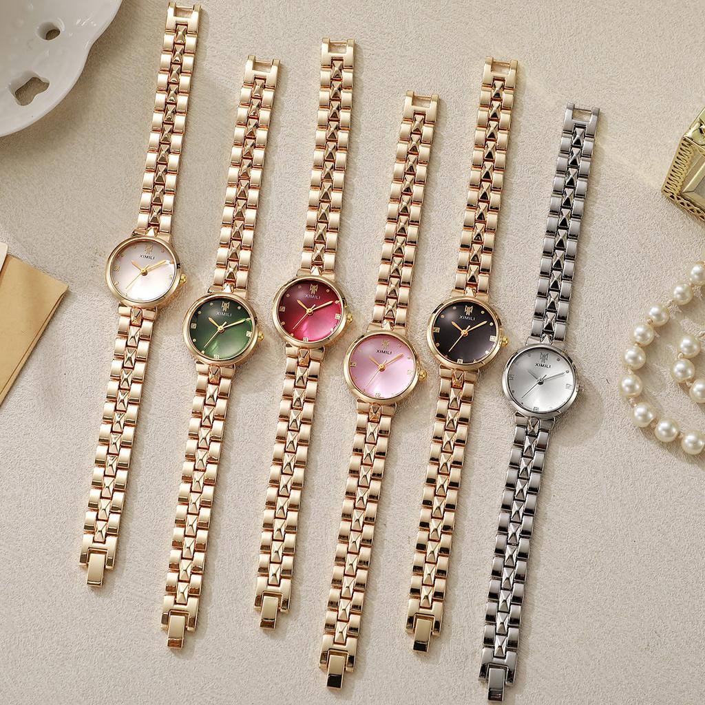 Exquisite High-End Women'S Fashion Trend Quartz Watch Temperament Light Luxury Color Plate Watch