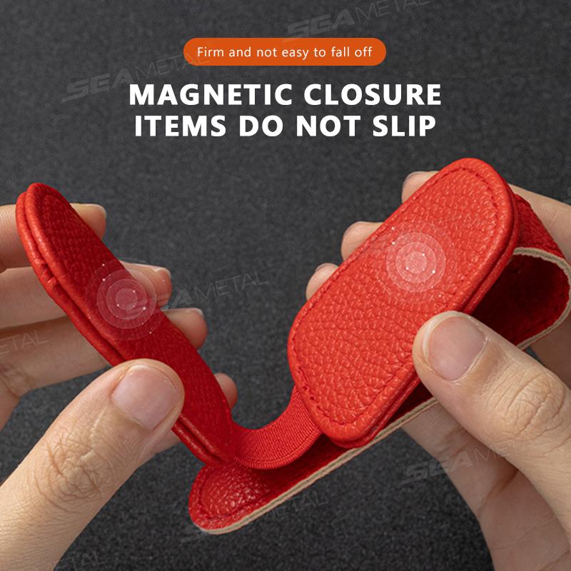 SEAMETAL Car Sunglasses Clip Sun Visor Plate Glasses Holder For Cards Holder Magnetic Suction Storage Car Eyeglasses Hanger