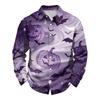 Men's Loose Fit Long Sleeve Shirt Halloween Pumpkin Print Casual Button Down Shirt Vintage Style Breathable Fabric Comfortable for Outdoor Workwear