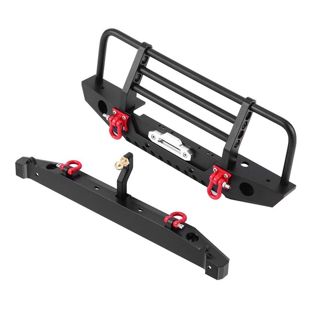 Metal FrontRear Bumper with LED Lights for Traxxax Trx4 for SCX10II 90046 110 RC Car